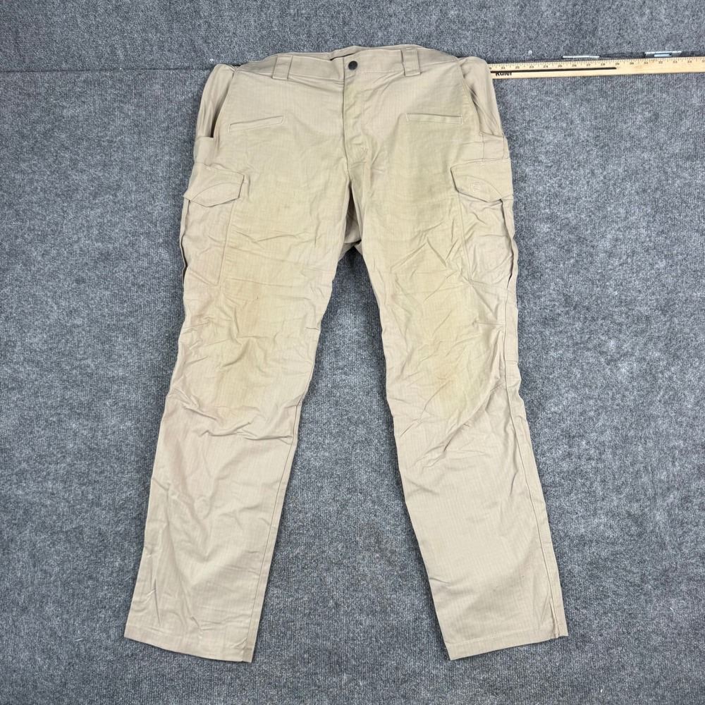 5.11 Tactical Pants Mens Size 38x32 Beige Ripstop Cargo Work Outdoor Stained